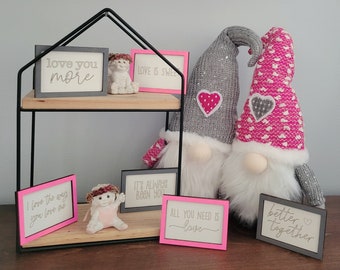 Valentine Farmhouse Miniatures Set of 6 SVG Laser Ready File Love is Sweet Better Together Love You More