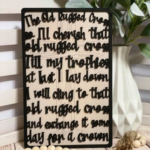 Old Rugged Cross DIGITAL File SVG Laser Glowforge Ready Inspirational Hymn image 4