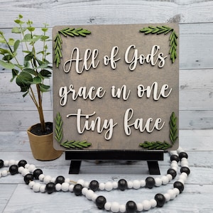 All of God&#39;s Grace in One Tiny Face SVG Laser Ready Nursery Bedroom Home Decor