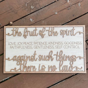 Frucht des Geistes SVG Galater Schrift Laser bereit Datei Hauseinweihung Religiöse Laserdateien Liebe Freude Frieden Geduld Freundlichkeit Güte