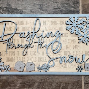 Dzwonki przelatujące przez śnieg SVG Laser Ready Christmas Carol File Dekoracja świąteczna