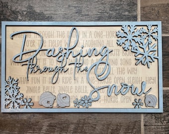 Jingle Bells Dashing through the Snow SVG Laser Ready Christmas Carol File Holiday Decor