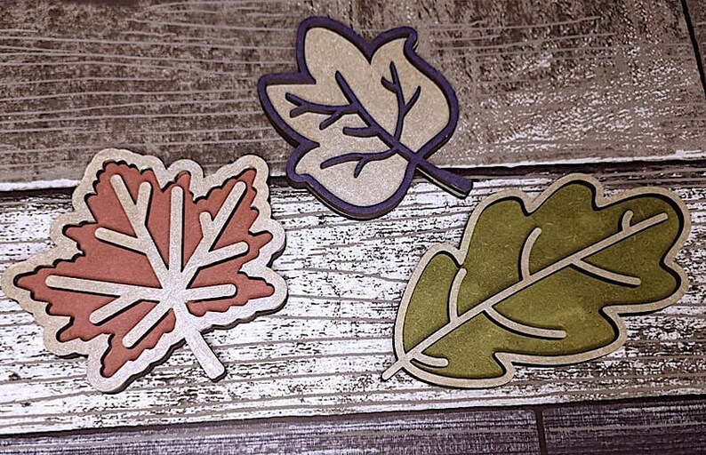 Layered Fall Leaves Laser Ready SVG Glowforge Autumn Halloween Decor ...