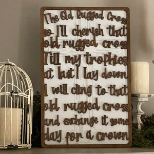Old Rugged Cross DIGITAL File SVG Laser Glowforge Ready Inspirational Hymn image 8