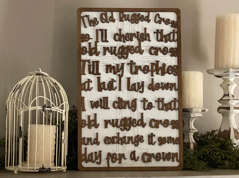 Old Rugged Cross DIGITAL File SVG Laser Glowforge Ready Inspirational Hymn image 8