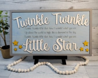 File SVG con taglio laser per decorazioni per cameretta Twinkle Star (download digitale)