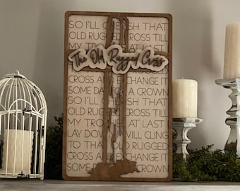 Old Rugged Cross DIGITAL File SVG Laser Glowforge Ready Inspirational Hymn