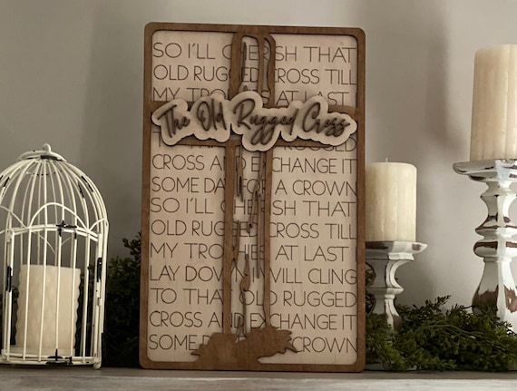 Old Rugged Cross DIGITAL File SVG Laser Glowforge Ready Inspirational Hymn