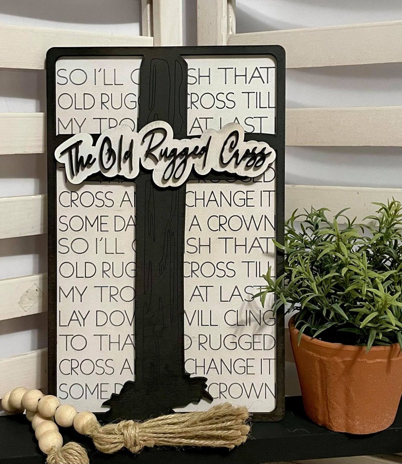 Old Rugged Cross DIGITAL File SVG Laser Glowforge Ready Inspirational Hymn image 5