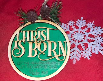 For Unto Us A Child Is Born Isaiah 9:6 SVG Ornament File Laser Ready Glowforge Christmas