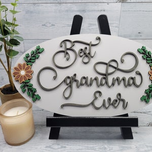 Best Grandma Ever Laser Ready SVG Glowforge Oval Mother&#39;s Day Birthday Just Because Grandma Gifts