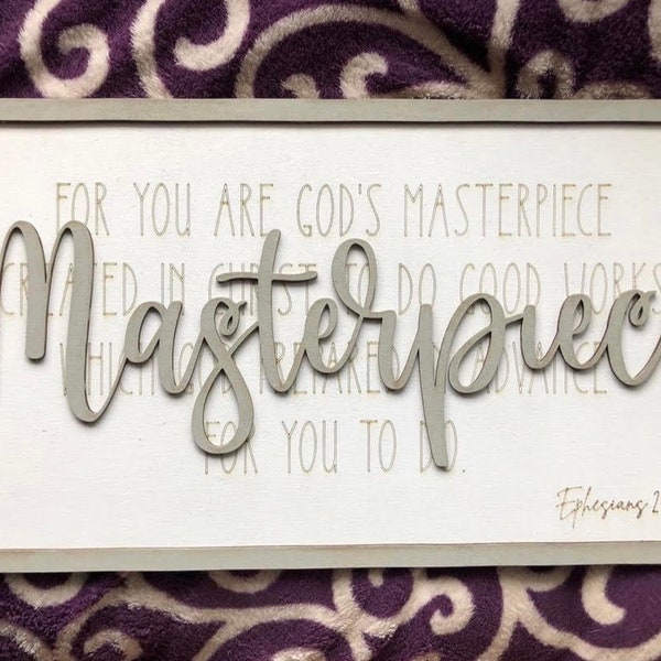 Ephesians 2 10 You are God's Masterpiece SVG Laser Ready File Spiritual Home Decor Created in Christ to Do Good Work