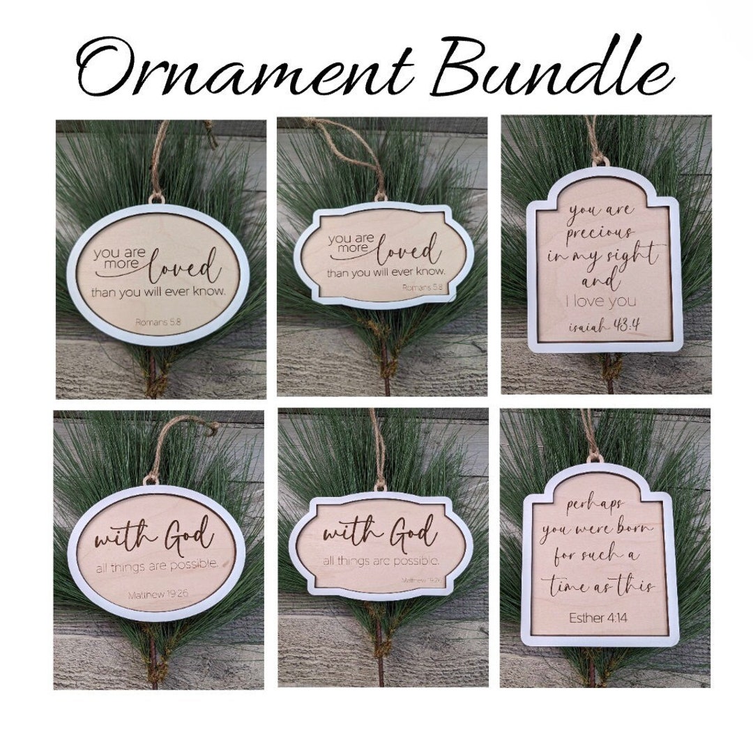 Scripture Ornament Bundle Engraving Laser Ready SVG Set Christmas ...