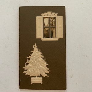 Vintage Weihnachtsmann im Fenster Grußkarte