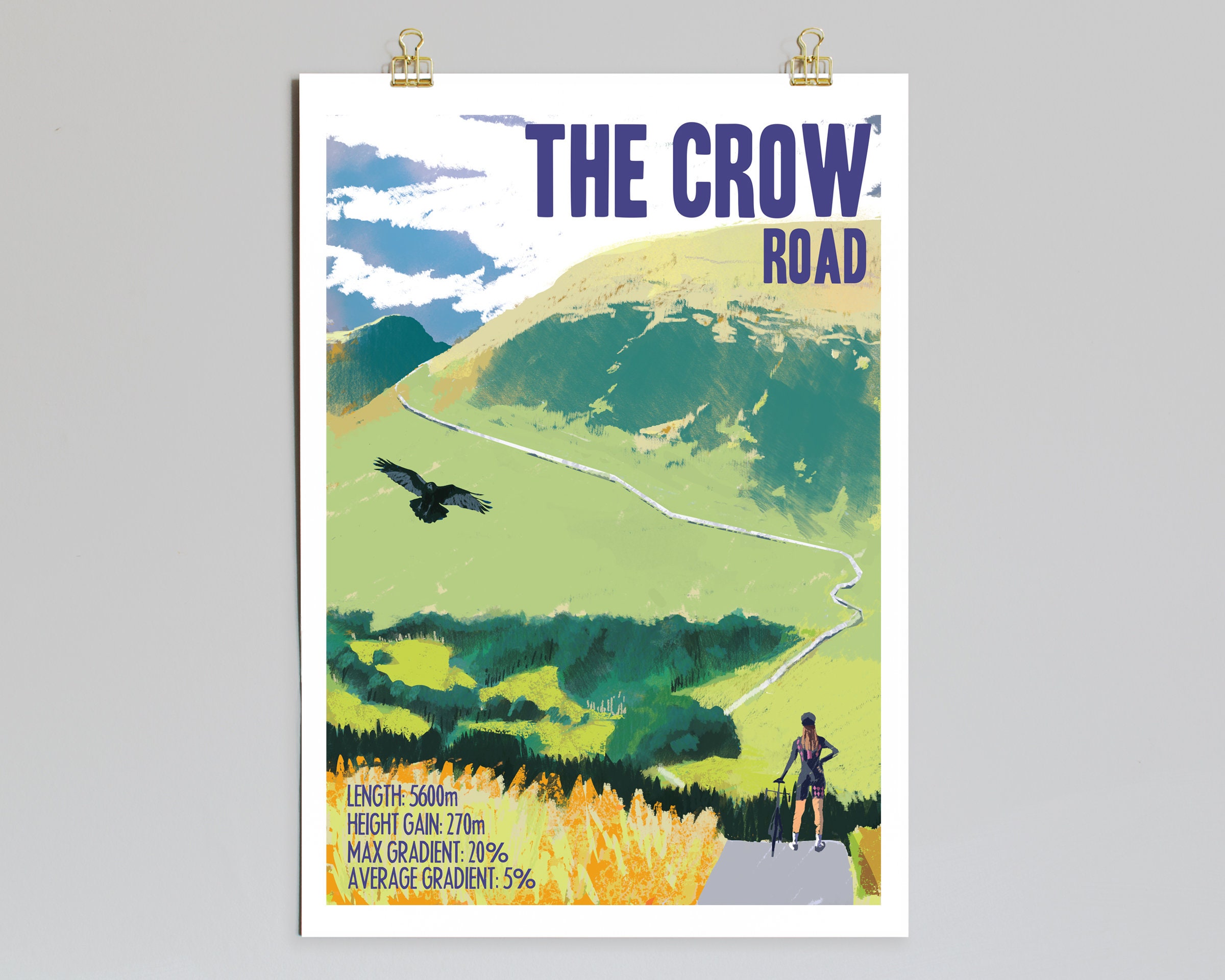 The Crow Road Cycling Giclée Wall Art Etsy UK