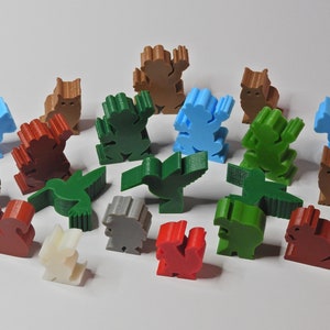 Meeples animal figures or tokens critters for board games - CASIOPEA3D - 3D PLA printed piece #2 EVERDELL