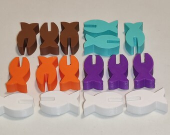 NEW! - ICECOOL fishes - (Unofficial) meeples for the board game - CASIOPEA3D plastic printing