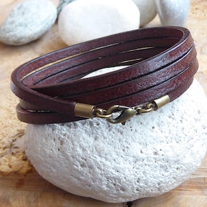 Wickelarmband *4 ~ schlicht ~ Bronze ~ Surfer ~ unisex ~ Lederschmuck