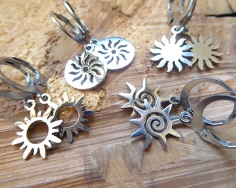 Earrings selection ~ mini suns ~ stainless steel ~ simple ~ earrings