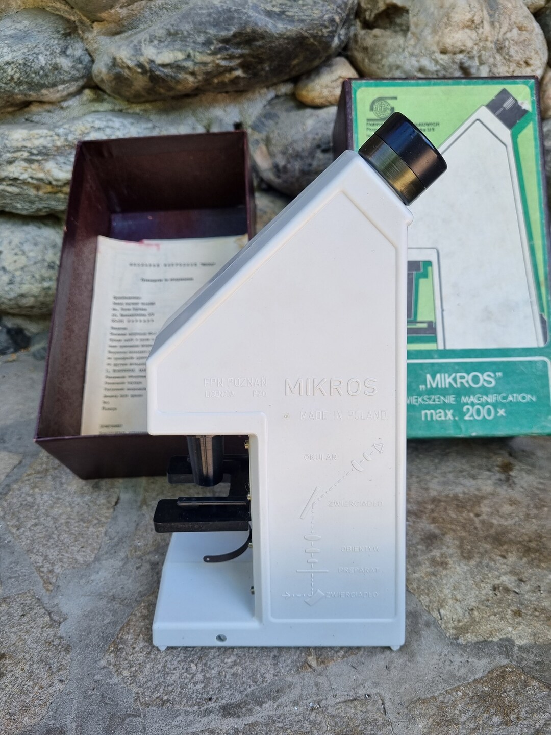 Vintage Microscope Box Vintage Laboratory Microscope - Medical Microscope With Box ...