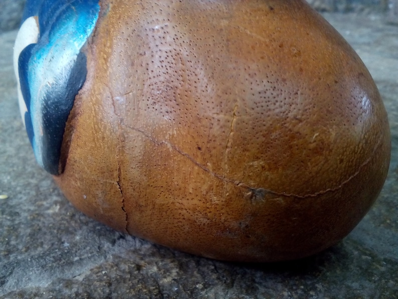 Old Hand Painted Duck Vintage Handmade Wood Sculpture Hand Carved Wooden Decor Antique Wooden Decor Old Wooden Figure Wood Duck