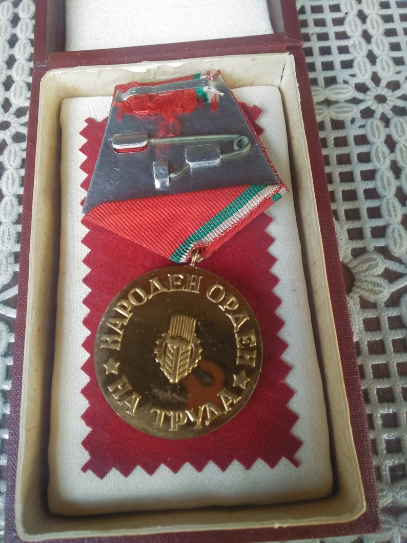 Silver and Bronze Original Medals Gold Set Medals of Socialistic Labor Bulgarian Collectible Medals 3 Old Communist Work Badges