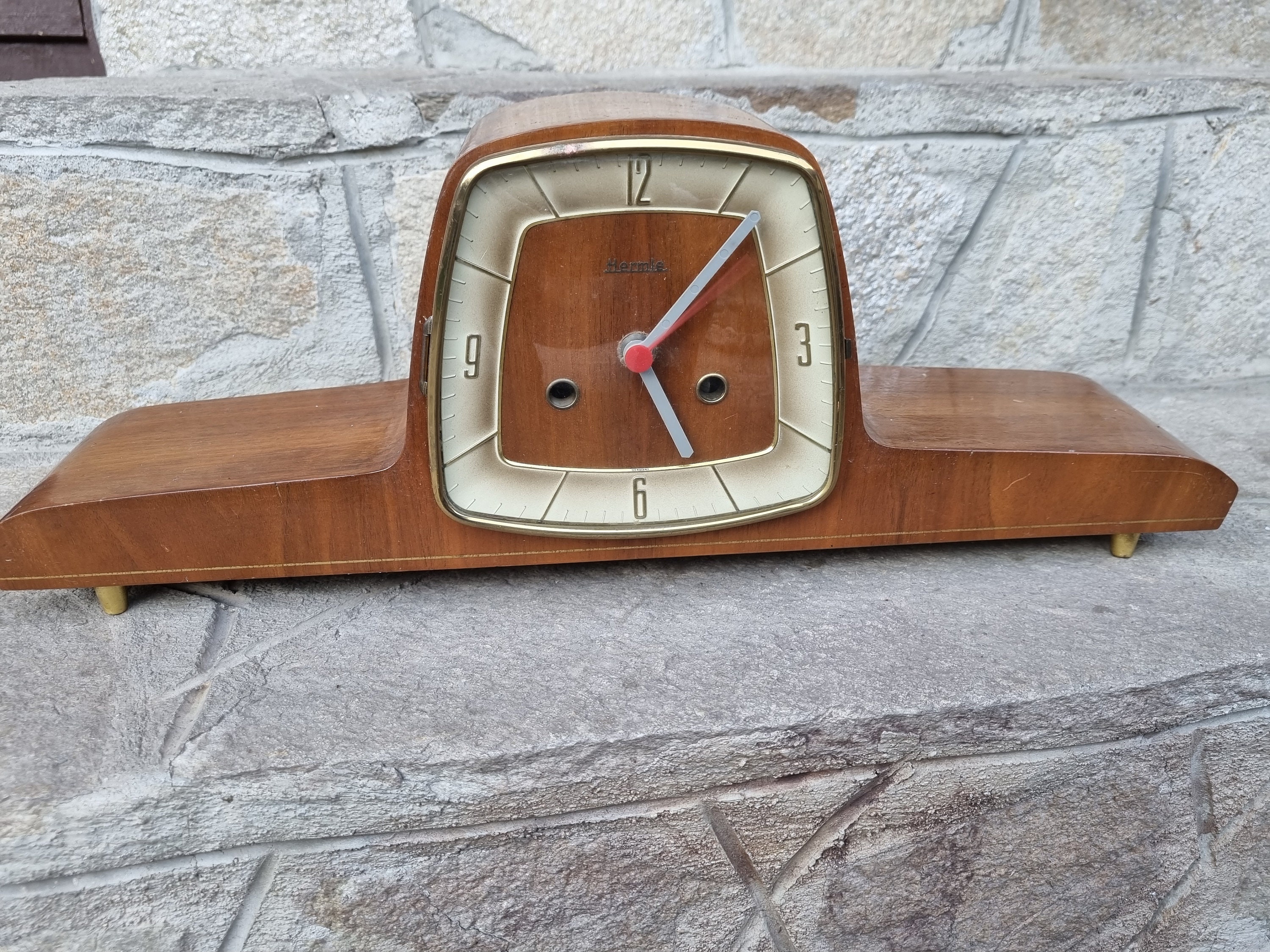 Antique table clock - Retro German watch Hermle - Vintage