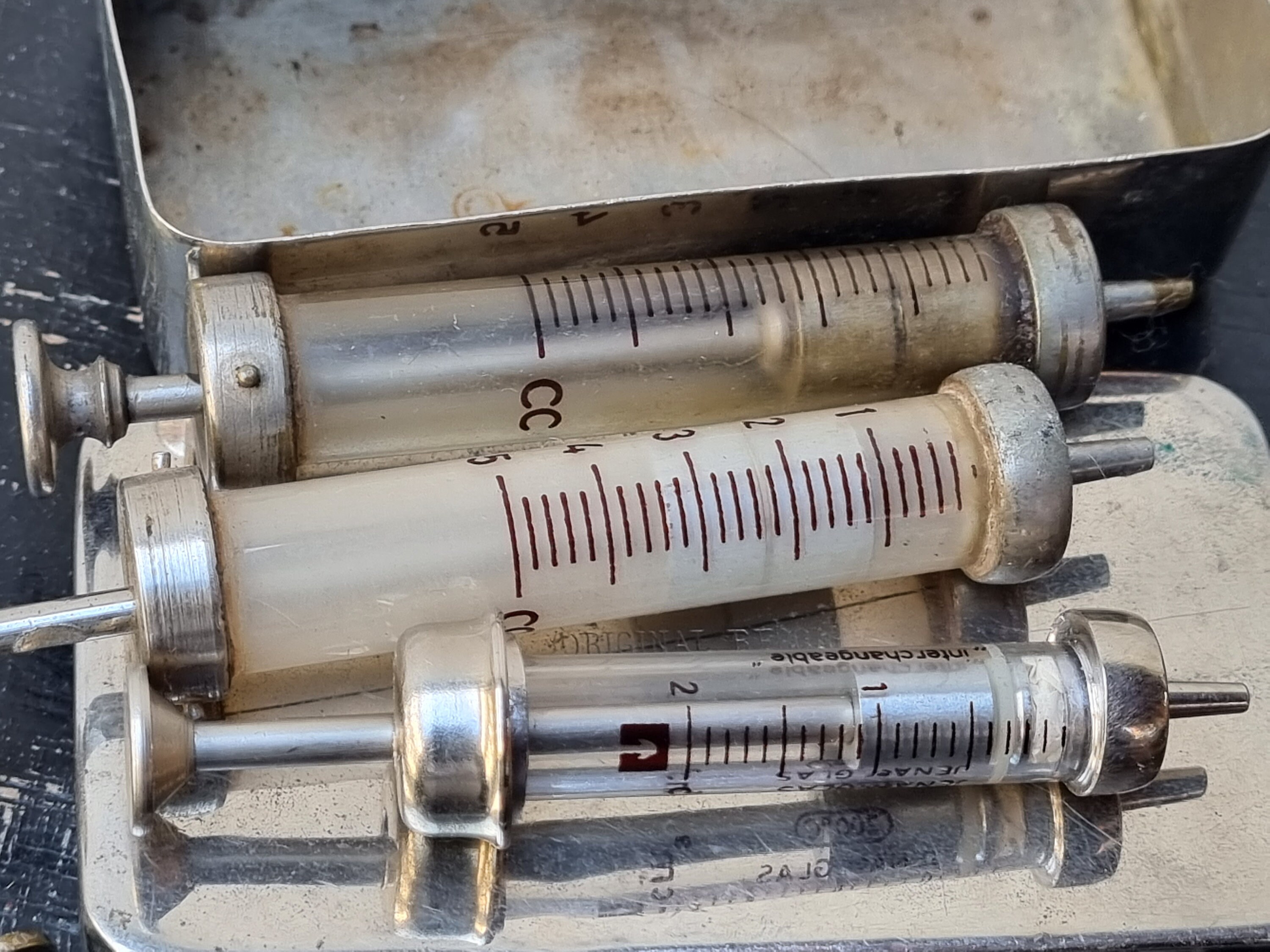 Sterilizer Box With Glass Syringes Metal Box Sterilizers Etsy