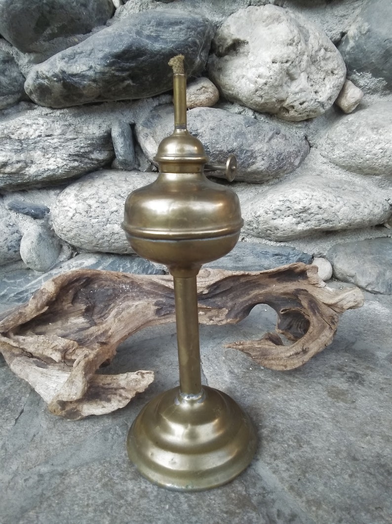 Vintage Brass French Oil Lamp Old Bronze Gas Lamp Antique Etsy UK