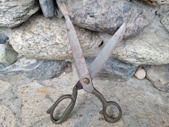 Antique Large Forged Scissors Huge Scissors for Cutting a Thick