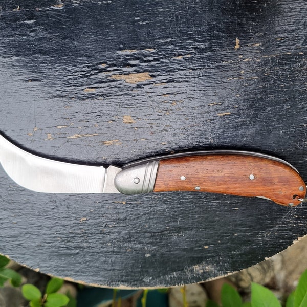 Hand made unique knife - An old knife with an wooden handl - Vintage knife with steel blade - Knife for hunters - Knife for mushroom pickers