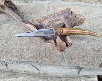 Hand made unique knife - Old knife - Bulgarian knife Soya - Made in  stainless steel and bone - Unique Knife  - Memorabilia knife - For him