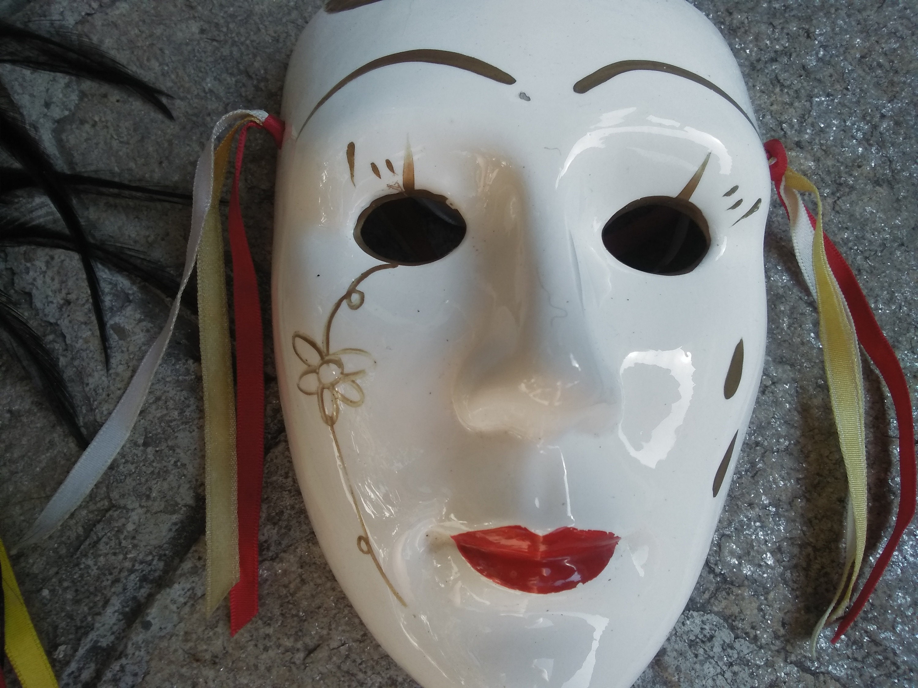 Vintage Porcelain Masks Venecian Face Masks Old Hangings Etsy