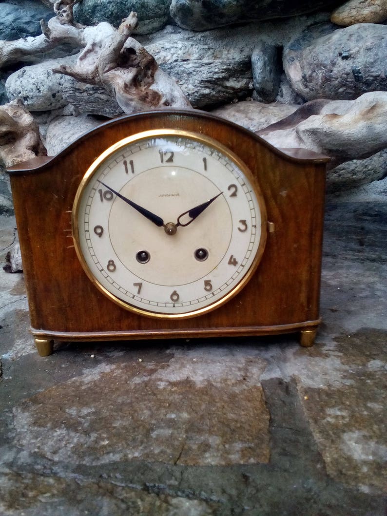 Antique fireplace clock Original JUNGHANS Germany Vintage Etsy