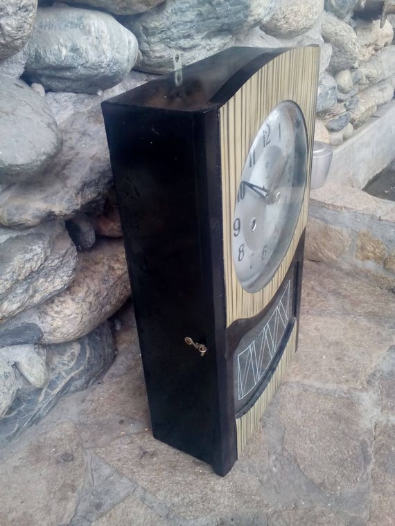 Vintage wall clock - Wooden striking wall clock -… - image 3