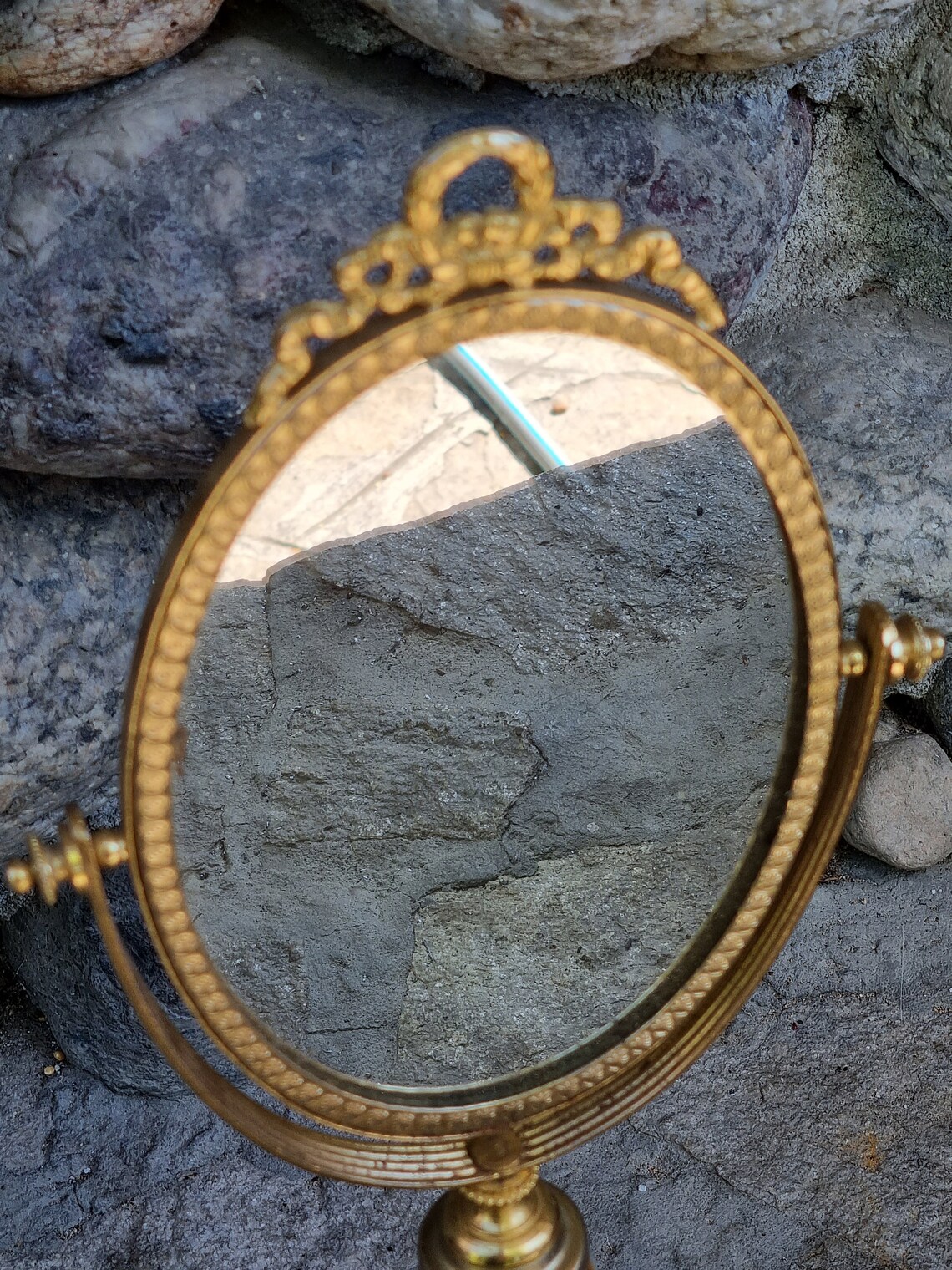 Vintage bronze mirror Old rotative bronze mirror Antique Etsy