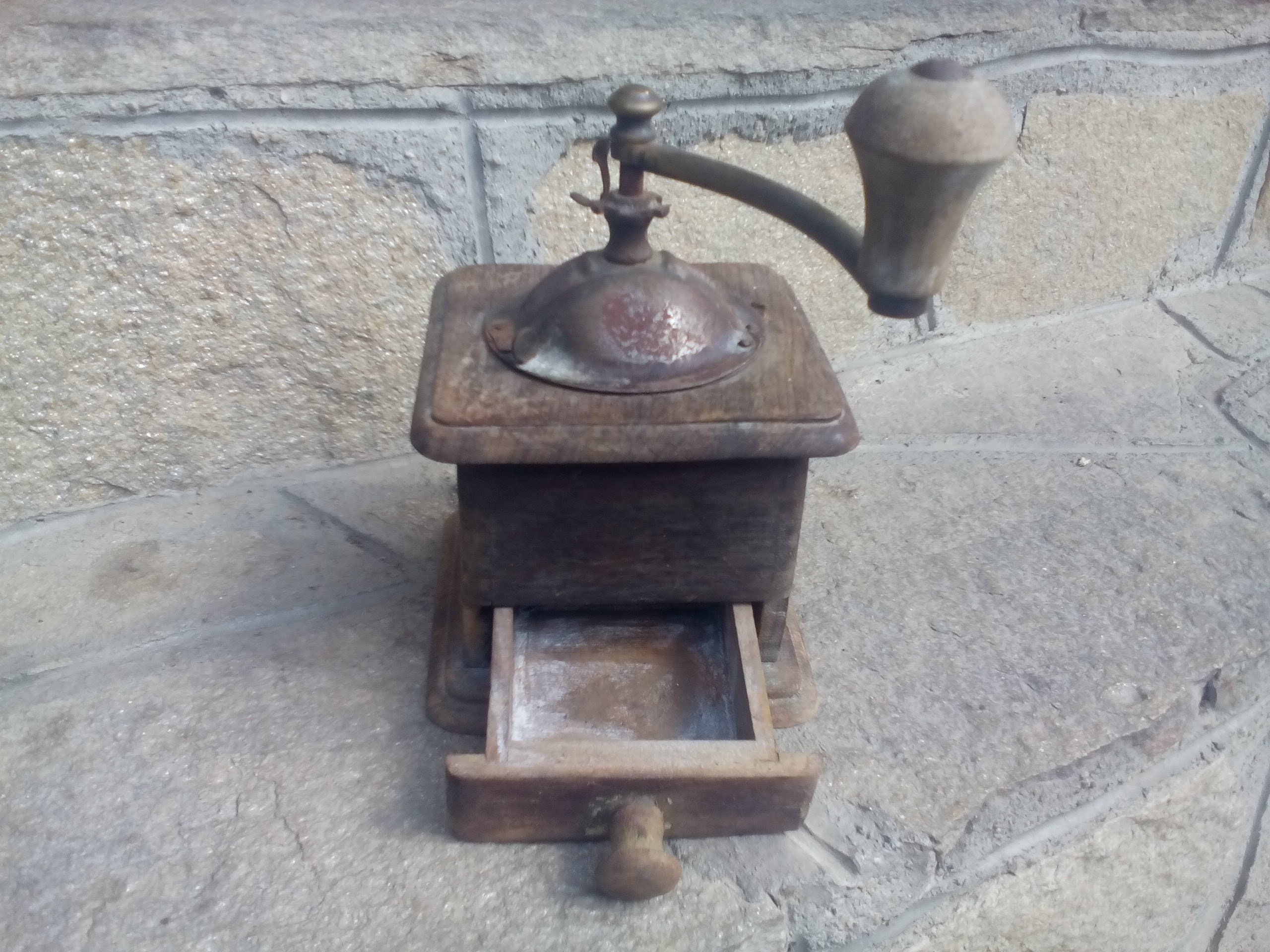 Unique Coffee Grinder Rare Wooden Mill Coffee Grinder Very Old Coffee Mill Wooden Blue Coffee Grinder Hand Mill Kitchen Decor Etsy