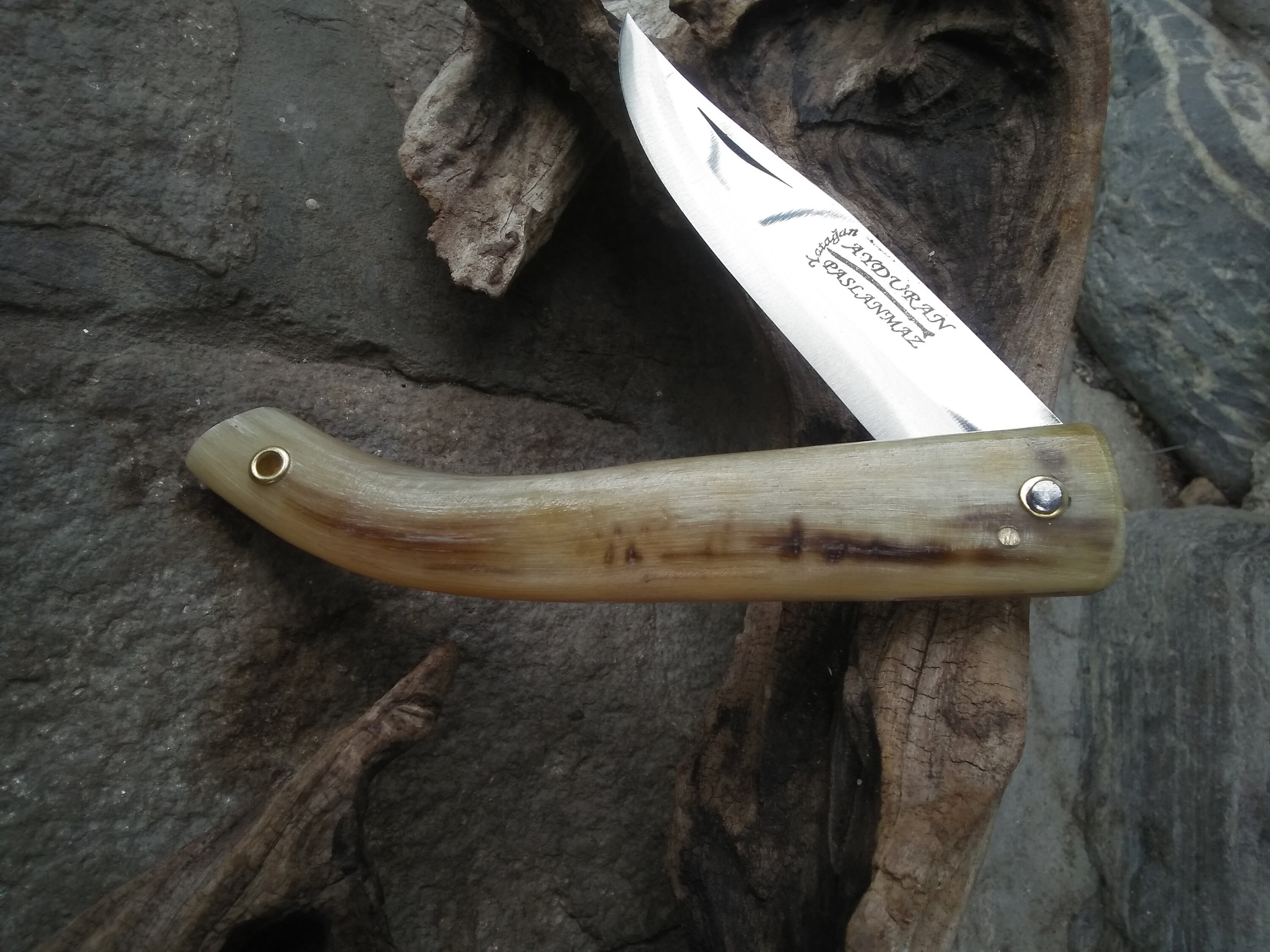 Turkish Folding Knife Unique Knife with Horn Handle Etsy