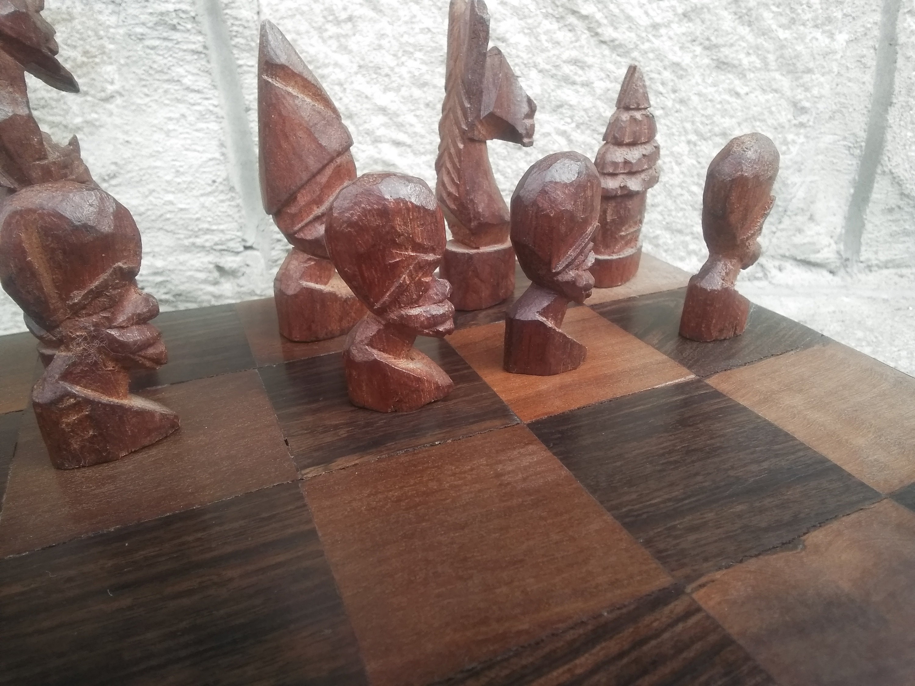 Vintage African Wooden Chess Unique Set Chess Chess Etsy
