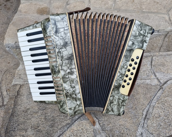 Vintage Accordion Weltmeister 12 Bass Rare Germany Old Accordion Old