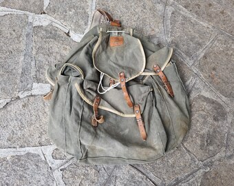 Canvas Backpack French Military Rucksack Vintage Backbag Canvas Backpack French Military Rucksack Vintage Backbag