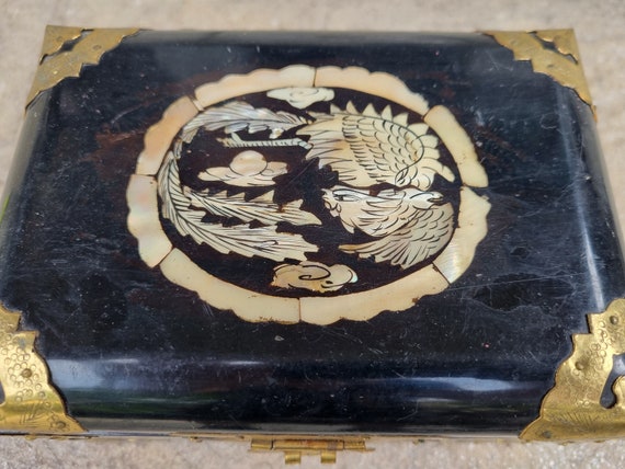 Old box from bakelitte with brass for jewels \ Un… - image 2