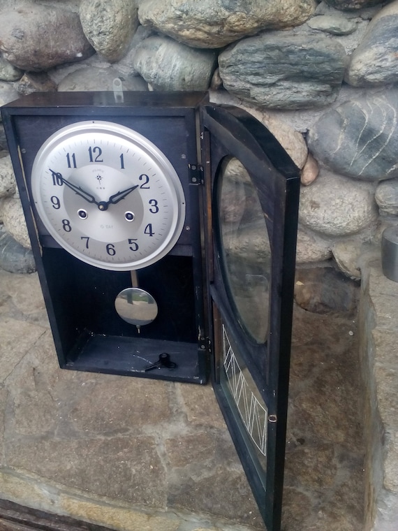 Vintage wall clock - Wooden striking wall clock -… - image 6