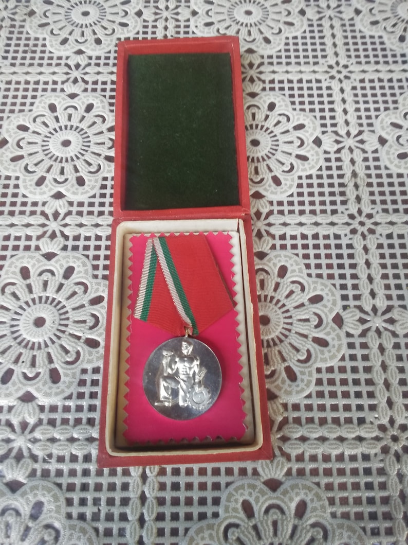 Silver and Bronze Original Medals Gold Set Medals of Socialistic Labor Bulgarian Collectible Medals 3 Old Communist Work Badges