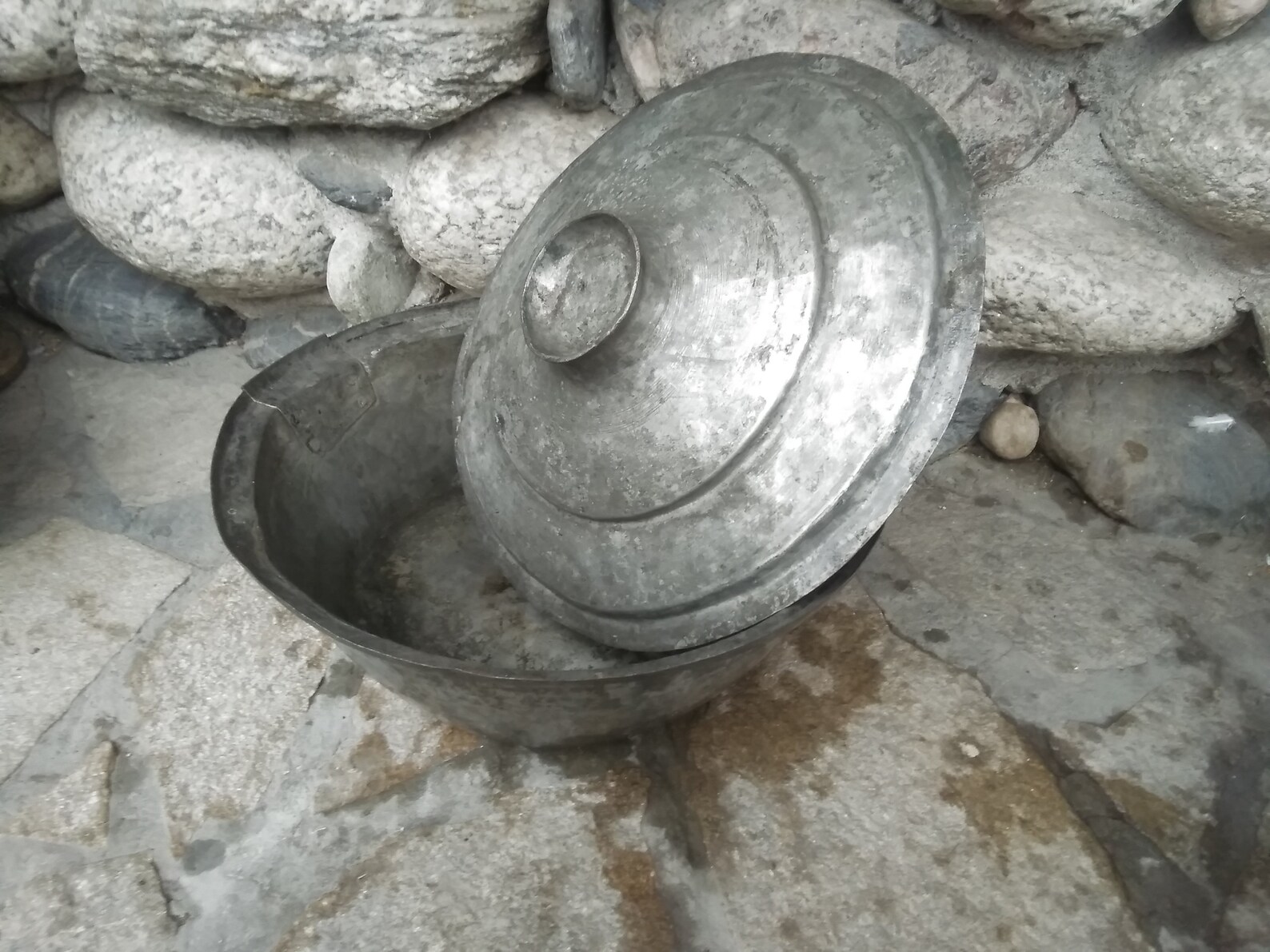 Casserole en cuivre antique avec couvercle Vieille casserole Etsy France