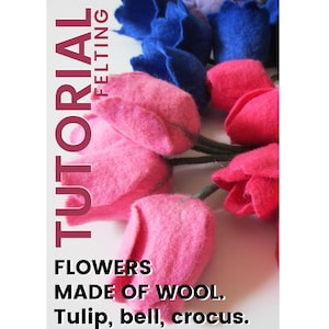 Handledning för våttovning av blommor gjorda av ull, tulpanklocka, krokus, mästarklass i PDF-format