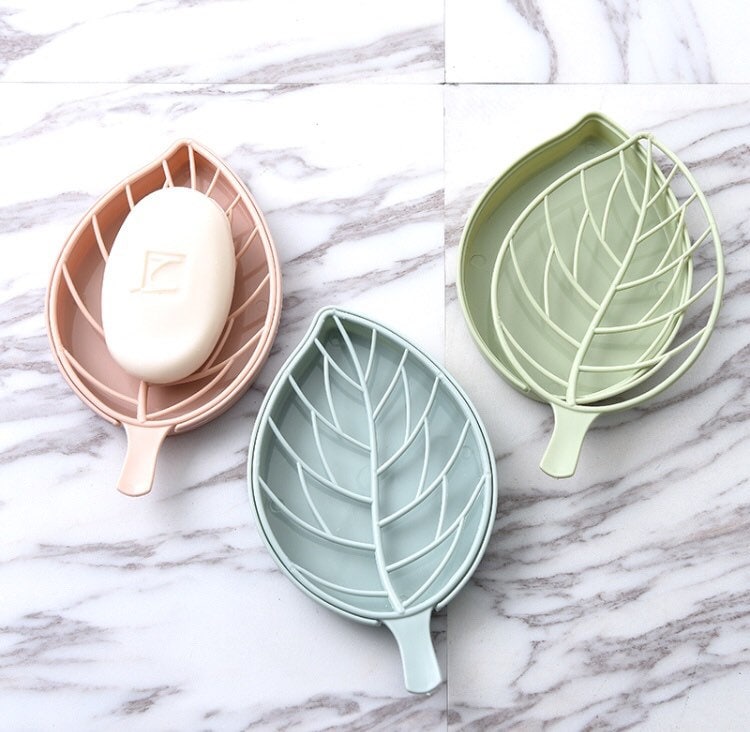 Leaf Shape Soap Holder Self Draining Soap Dish Holder With - Temu