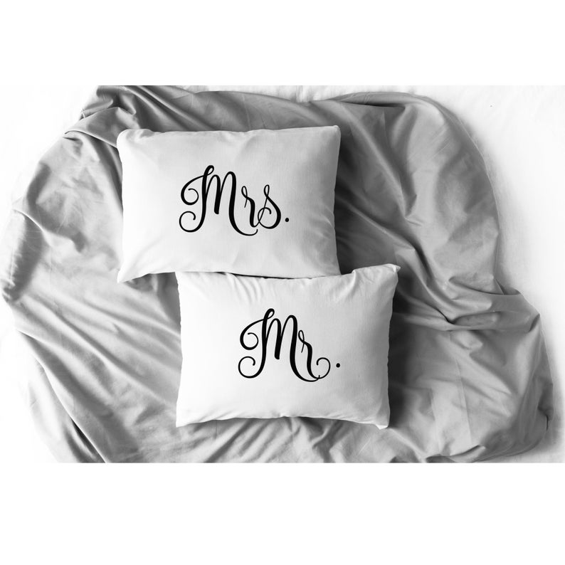 Mr. and Mrs. Pillow Case Bridal Gift Wedding Gift for Bride Etsy