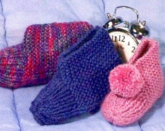 PDF download simple knit boot slippers knitting pattern unisex small medium or large sizes