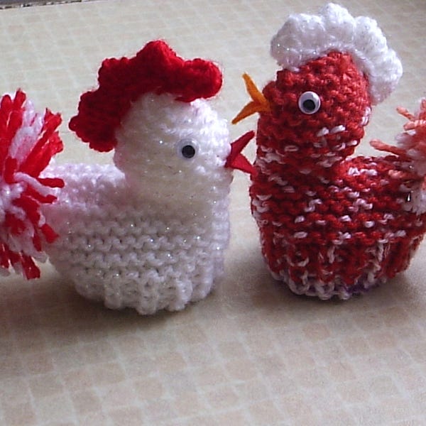 PDF knitting pattern Rocky the rooster double knitting Easter chick chocolate egg cover